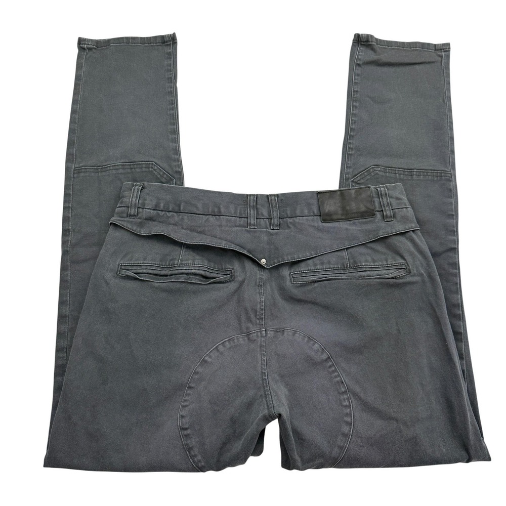 Richie Le Pants Mens 32 X 34 Gray Cargo Slim Tapered Flat Front Double Knee Work
